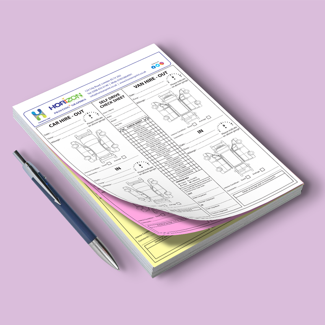 A4 Car Hire Self Drive Check Sheet - Image 3