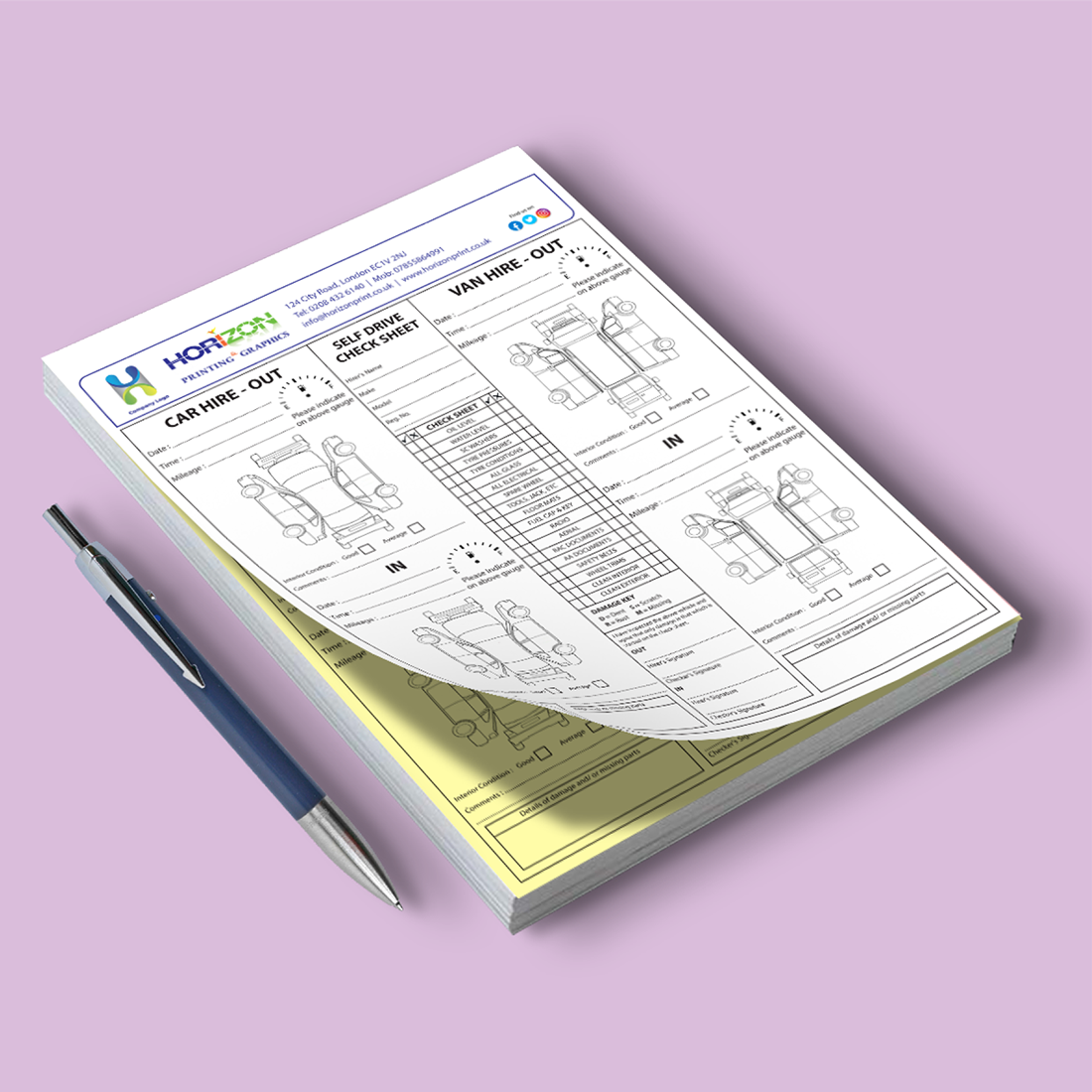 A4 Car Hire Self Drive Check Sheet - Image 4